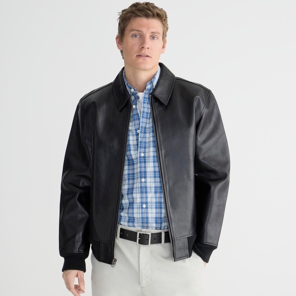 J Crew Limited Edition Flight Jacket in Italian Leather BS474